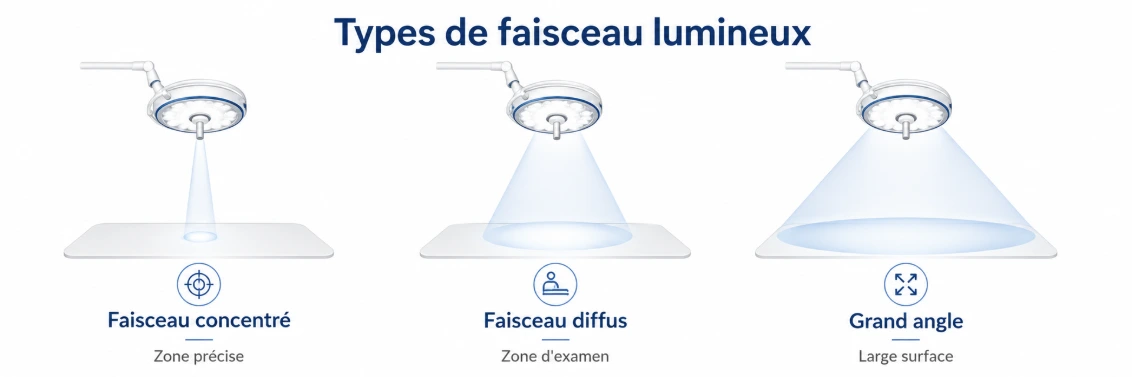 faisceau lumineux lampe medicale