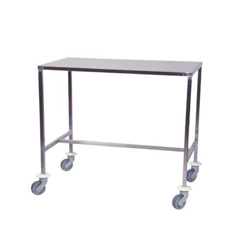 [01.12.0061] Table à instruments 2 plateaux inox (400x400mm)