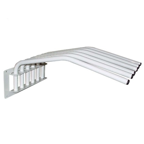 [02.02.0724] Support mural pour tabliers plombés – 6 cintres pivotants