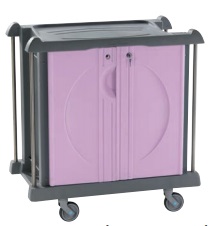 Chariot petit-déjeuner modulable+ 4 portes rose