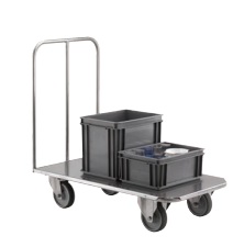 Chariot plate-forme tôle pleine inox 2mm