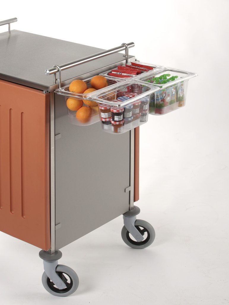 Support inox pour 4 bacs 1/4