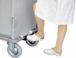 Option chariot-armoire: Frein sur 1 roue pivotante