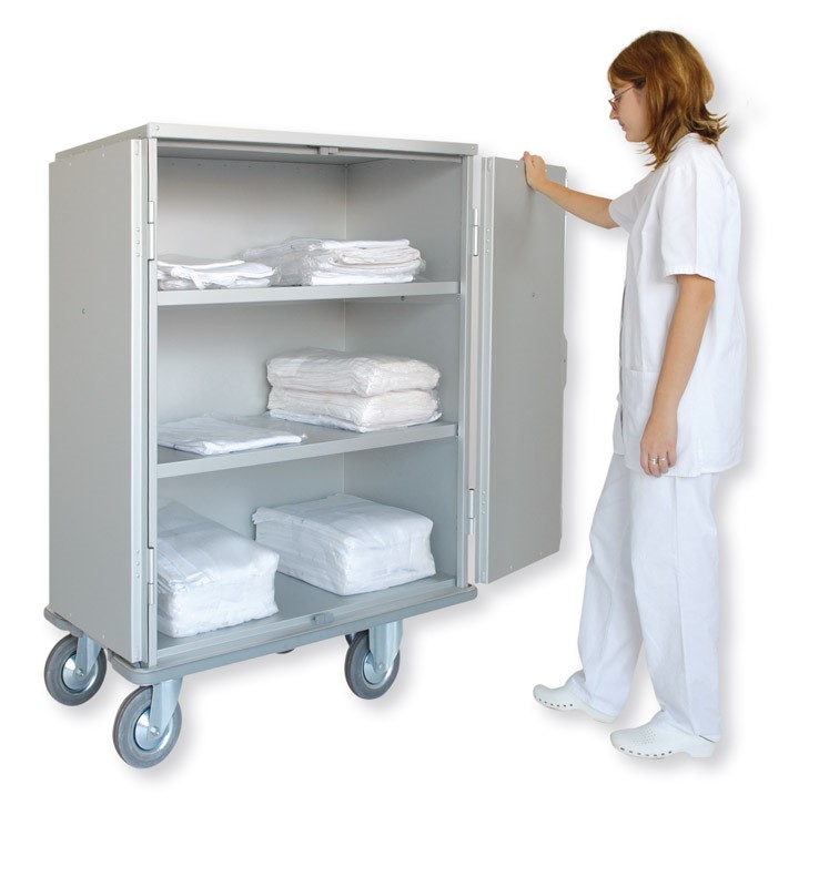 Chariot armoire 2 étagères + pare-chocs