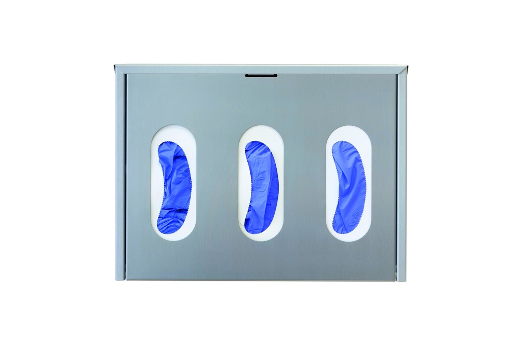 Distributeur inox magnétique horizontal pour 3 boîtes de gants 