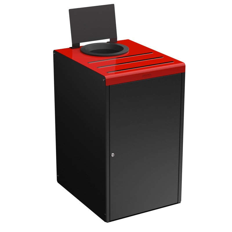 Meuble tri sélectif rouge 90L