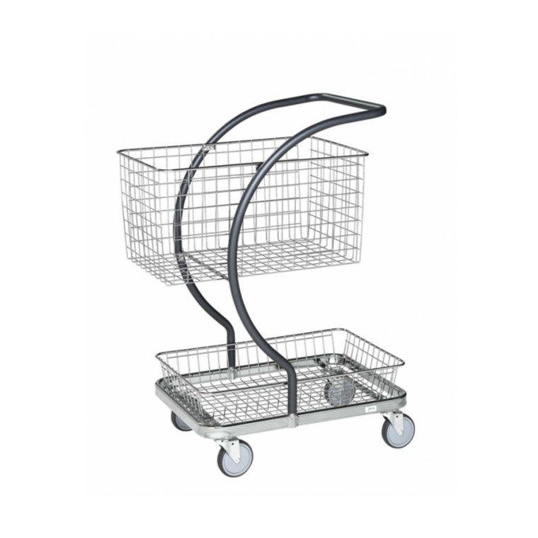 Chariot avec panier en fil