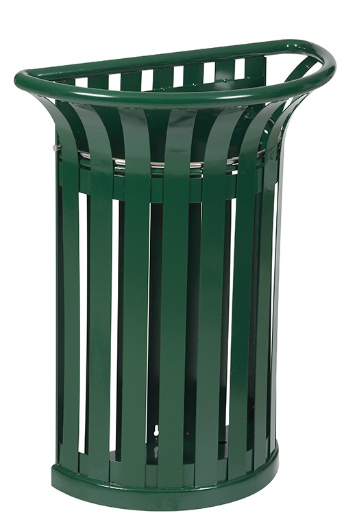 Corbeille sur poteaux vert mou