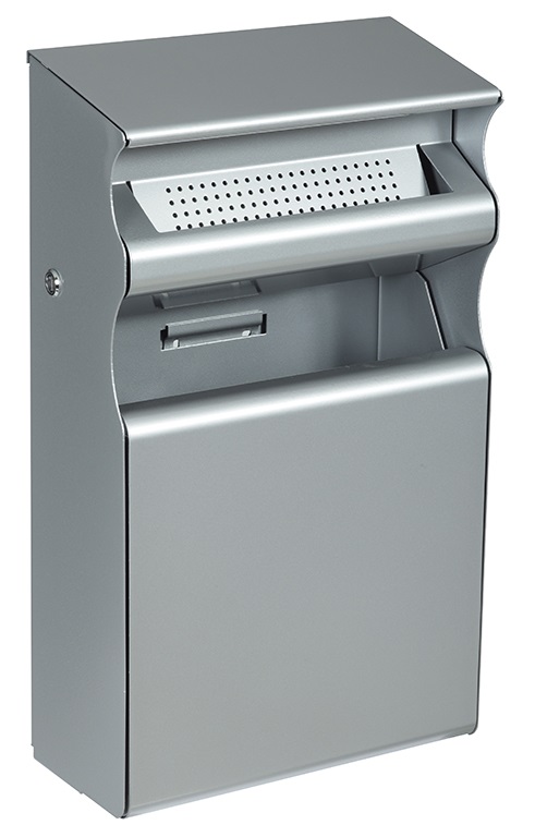 Corbeille murale gris métal