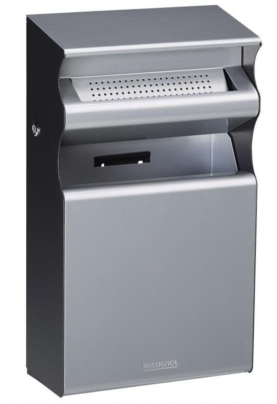 [07.01.0258] Corbeille murale gris métal et