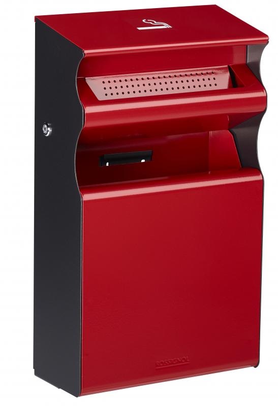 Corbeille murale rouge et flanc gris manganèse