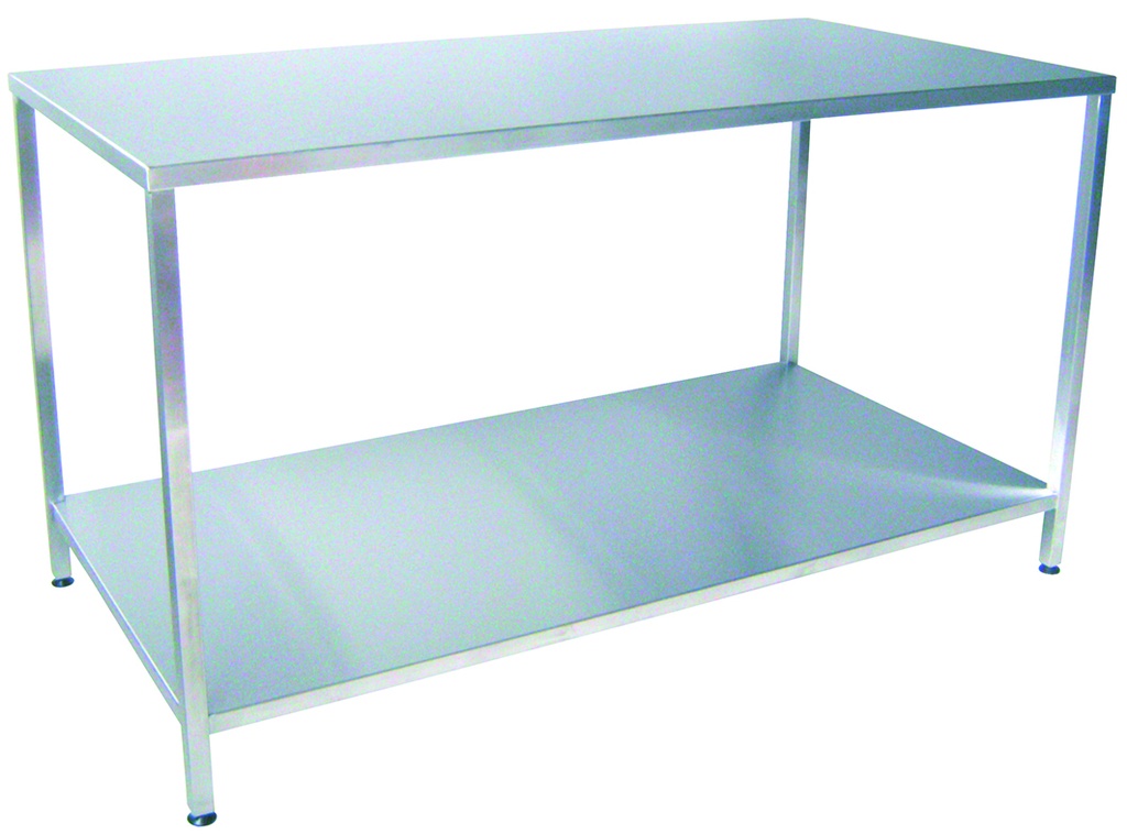 Table de conditionnement à hauteur fixe 2 plateaux Inox