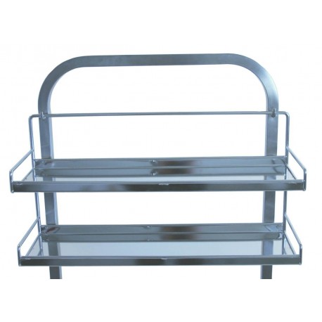 [01.05.0311] Etagère multifonction double en fil Inox