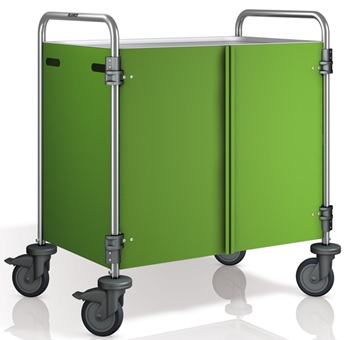 Option - Habillage coloré 3 cotés + portes battantes