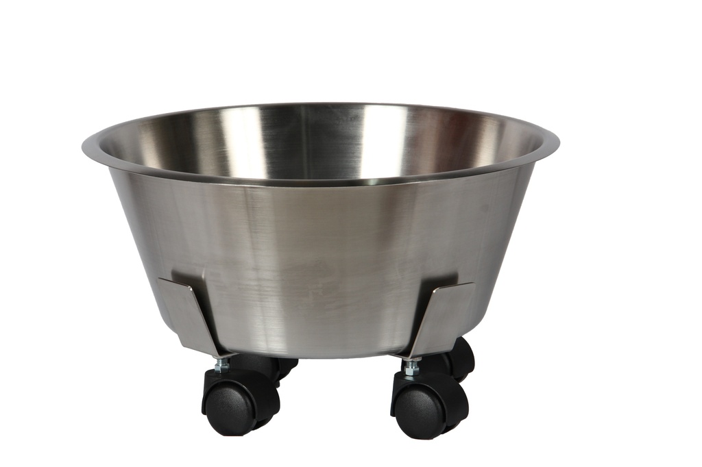 Base Inox 4 roulettes + bassine inox