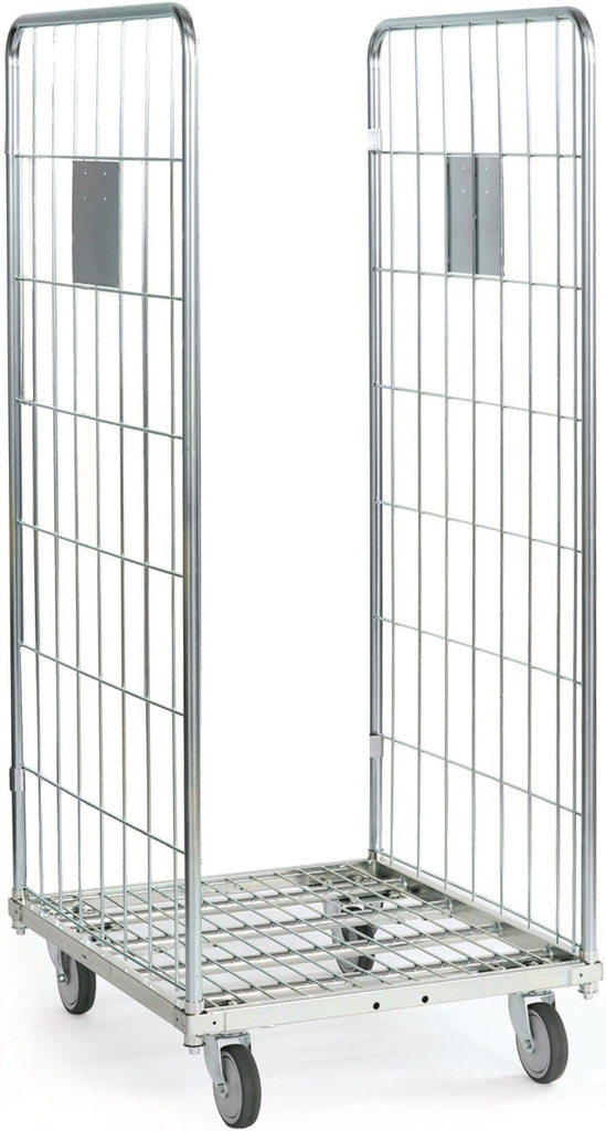 [02.60.0001] Chariot Roll 2 côtés (1500 mm, Roues diamètre 100mm en nylon blanc)