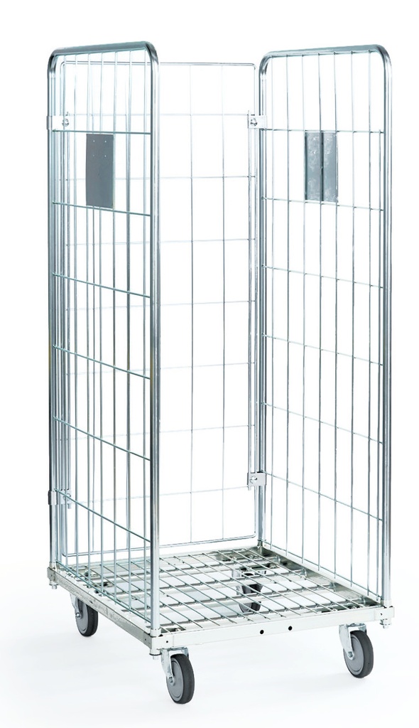 [02.60.0005] Chariot Roll 3 côtés (1500 mm, Roues diamètre 100mm en nylon blanc)