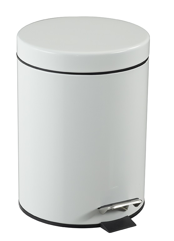 [07.01.0095] Poubelle à pédale en Acier poudré Blanc (3litres)