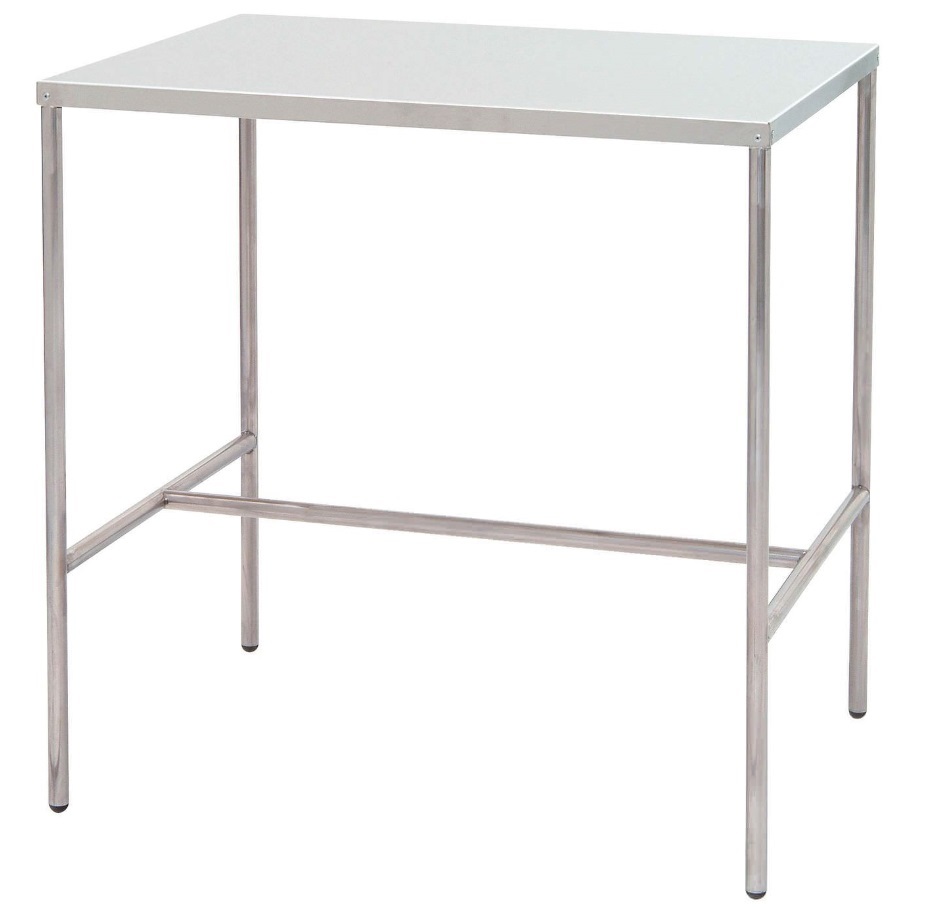[01.01.0350] Table de conditionnement en Inox sur patins (1200x700mm)