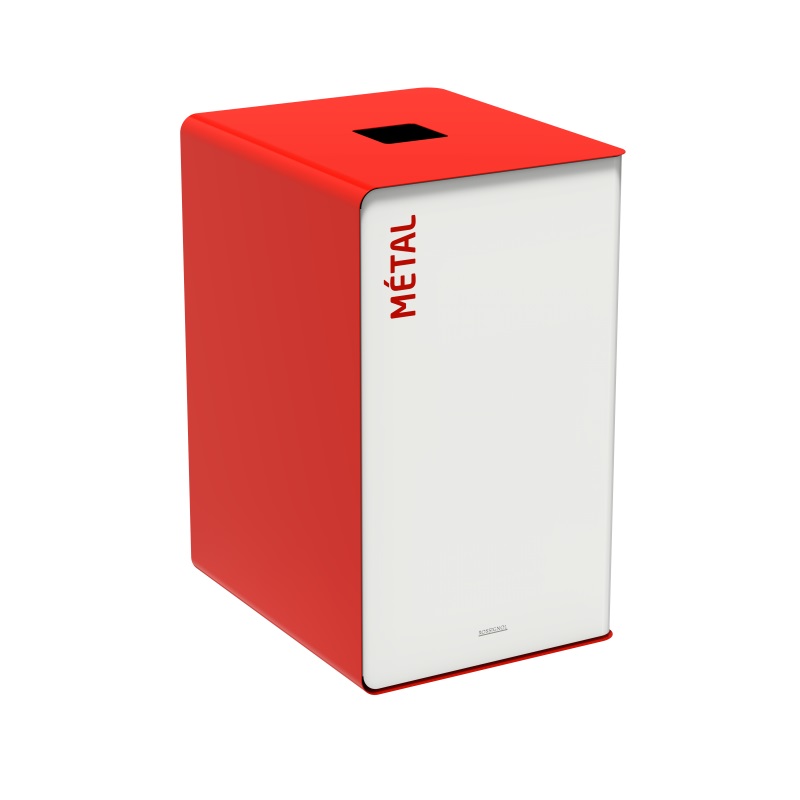 Borne tri sélectif Métal - Rouge