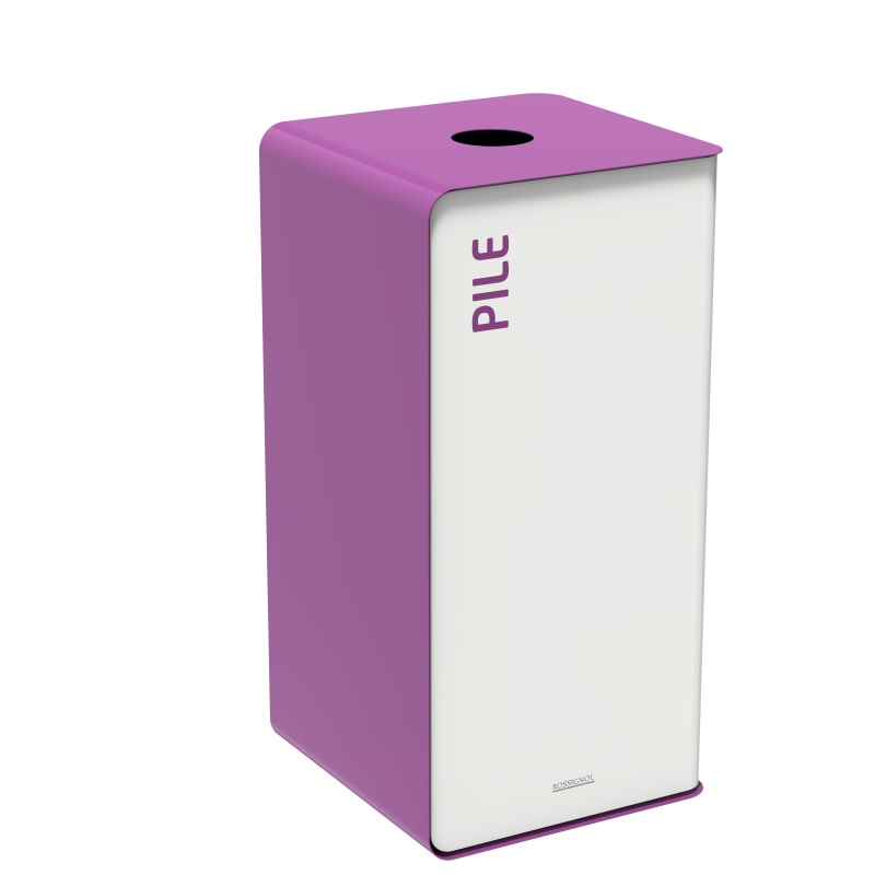 Borne tri sélectif Pile -  Violet
