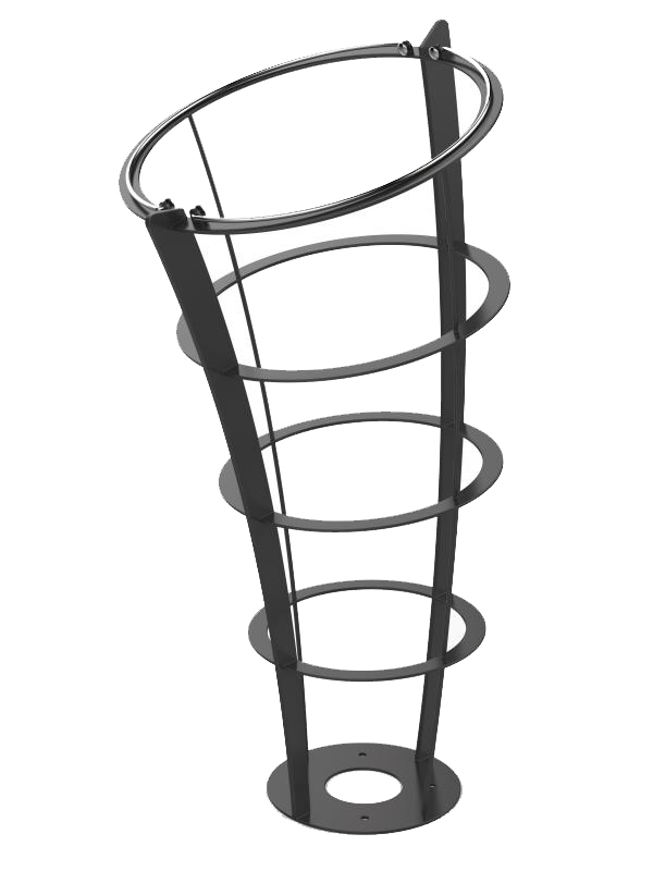 [07.01.0220] Corbeilles Vigipirates Spirales (Gris Manganèse, Fixation poteau)