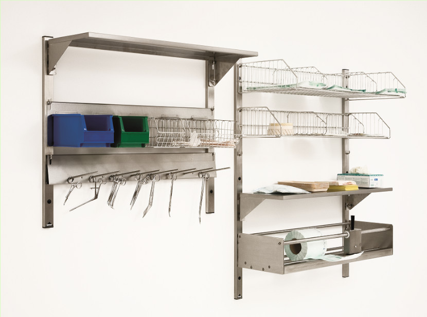 [02.02.0726] Support mural en inox (350 mm, 1 crochet)