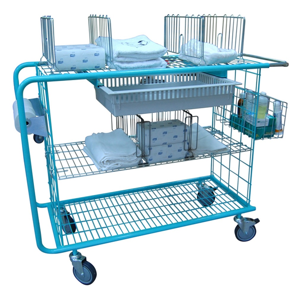 [03.03.0006-BL] Chariot de change (1100 x 500 x 890 mm, Bleu)