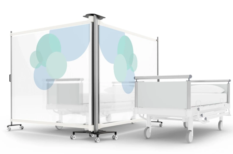 Paravent mobile double (160 cm, Blanc imprimé)