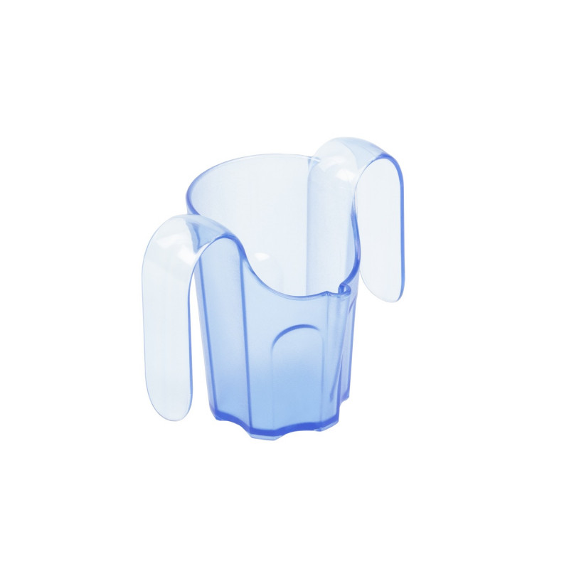 [04.40.0012B] Verre à découpe nasale, poignée et support-paille (Bleu)