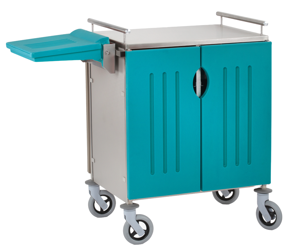 [04.05.0602-BC] Chariot petit déjeuner - 2 compartiments (Bleu canard)