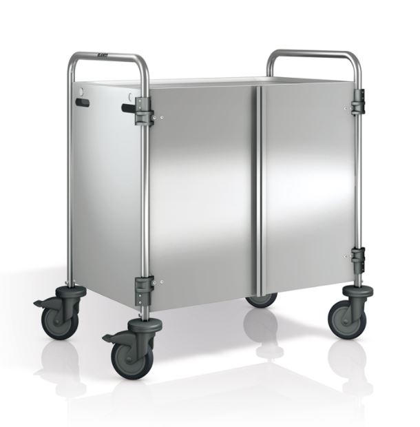 Option - Habillage 3 cotés + portes battantes inox