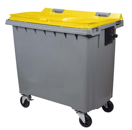 [07.01.0084-J] Poubelle conteneur 770 L sans barre (Couvercle Jaune)