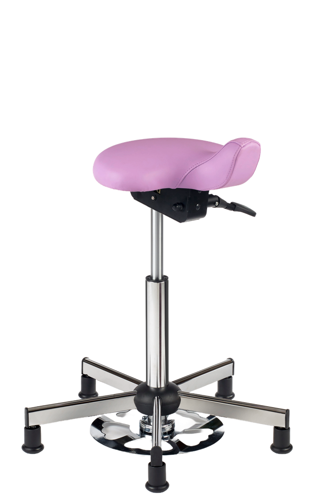 [11.09.0013-P] Tabouret selle commande pieds (Sur patins)