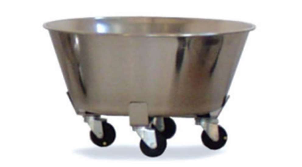 Bassine inox 4 roulettes 