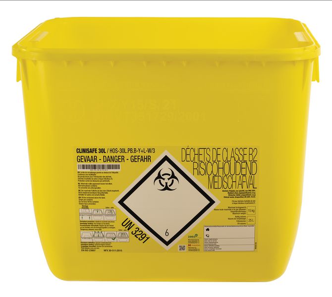 Fût collecteur Clinisafe DASRI 30 litres (sans couvercle)