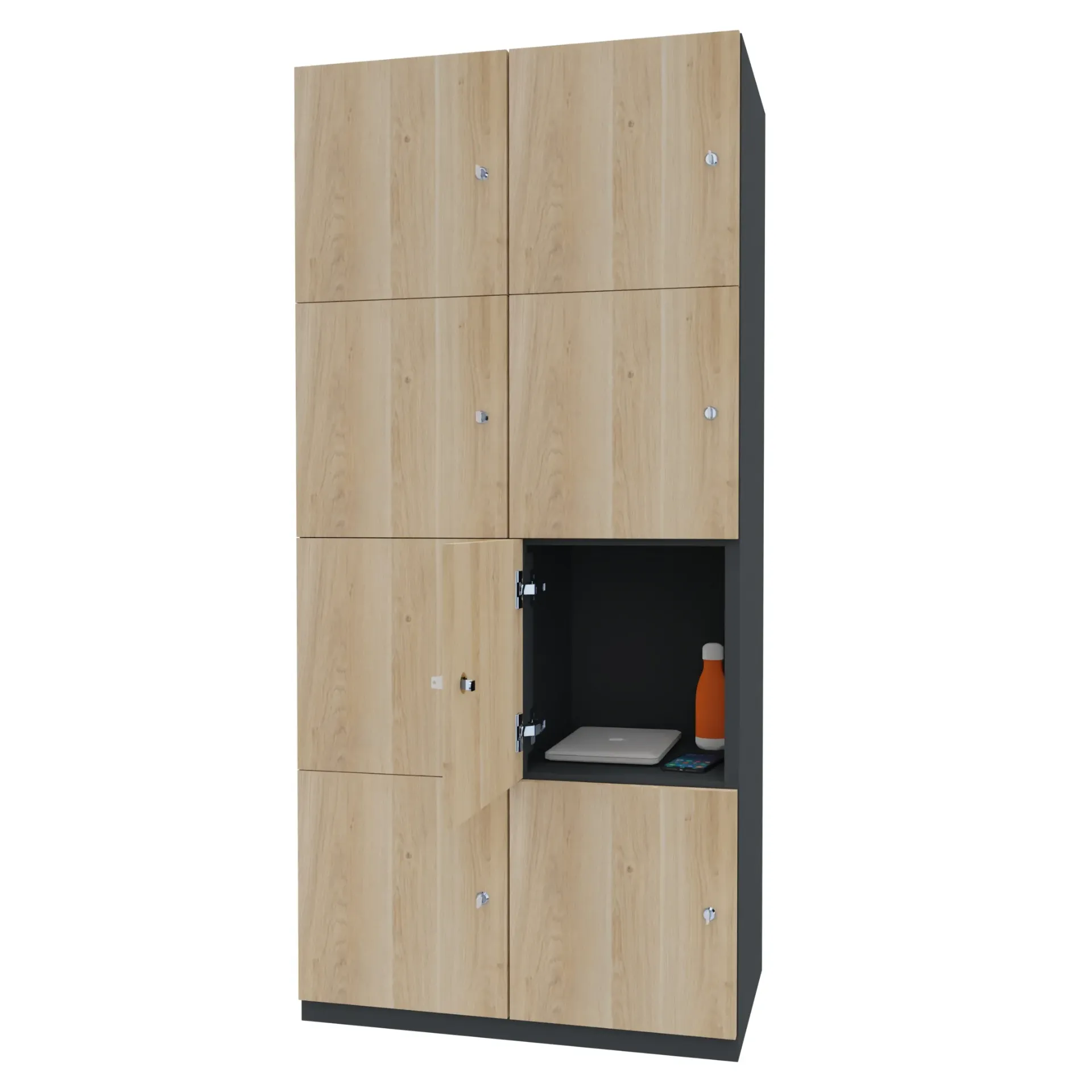 Casiers individuels avec portes en bois