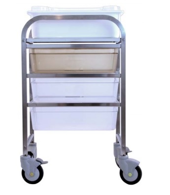 [01.02.0247-RA] Chariot de décontamination en inox 304 (Roues antistatiques)