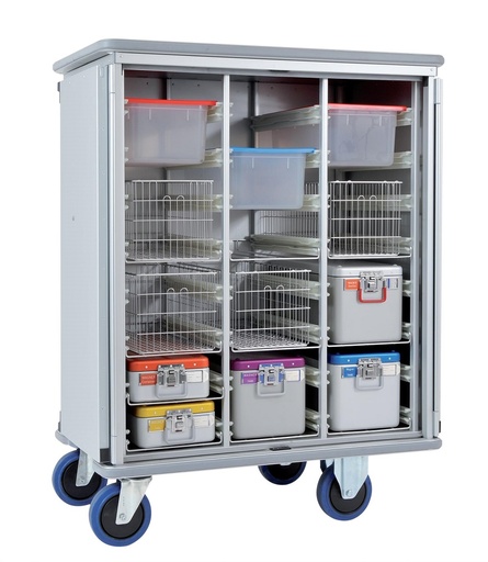 [01.02.0098] Chariot armoire transport stérile 3 sections