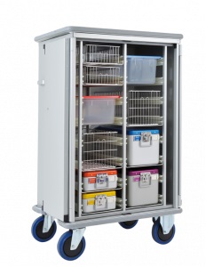 [01.02.0099] Chariot armoire transport stérile 2 sections 