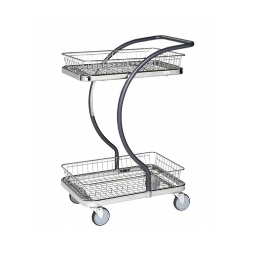 [02.08.0467] Chariot avec 2 paniers en fil