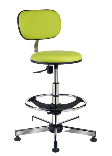 Tabouret avec dossier et repose-pieds