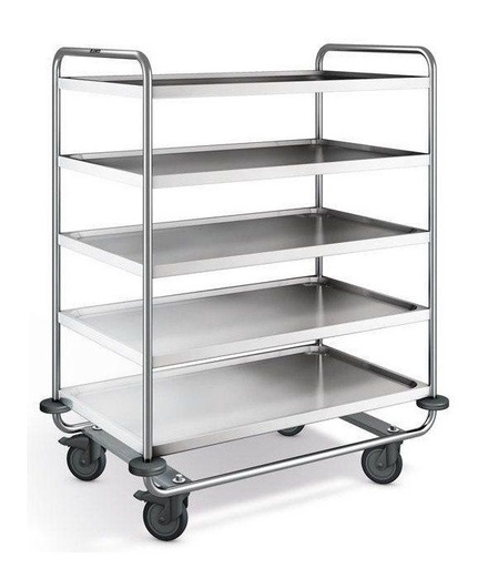 Chariot de service renforcé 5 plateaux