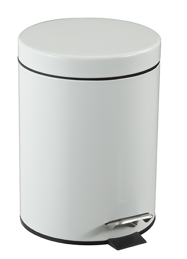 Poubelle à pédale en Acier poudré Blanc
