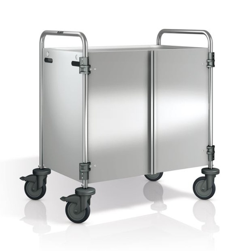 Option - Habillage 3 cotés + portes battantes inox