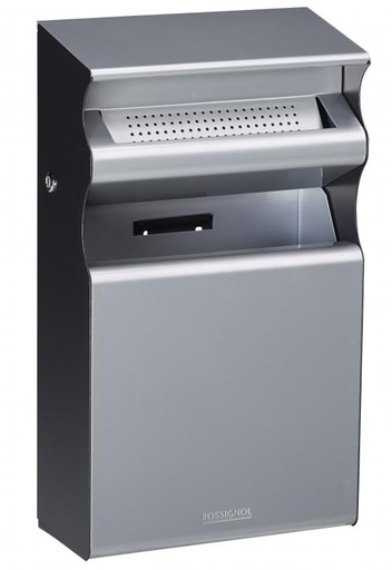 [07.01.0258] Corbeille murale gris métal et